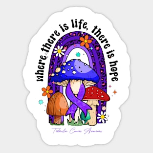 Testicular Cancer Awareness - life hope ribbon Sticker